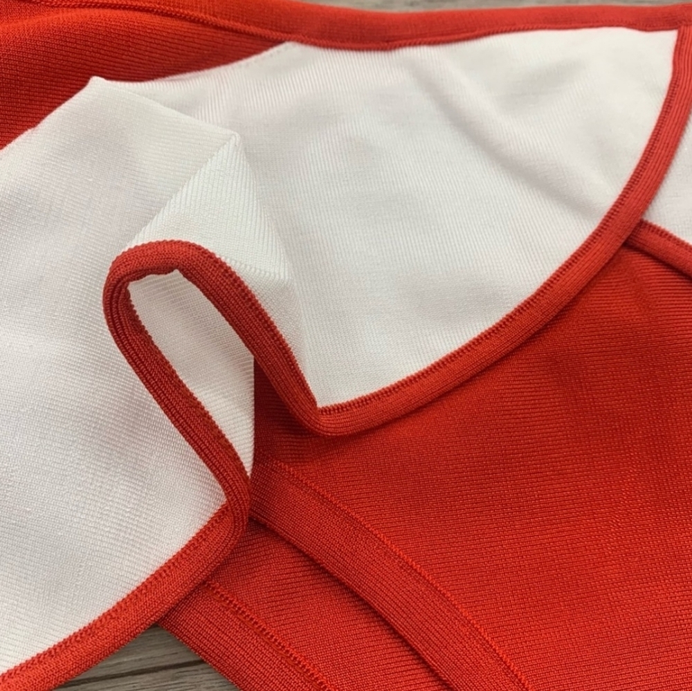 WOW Couture One Shoulder Ruffle Sailor Bandage Bikini Swimsuit Set NWT - Picture 3 of 3
